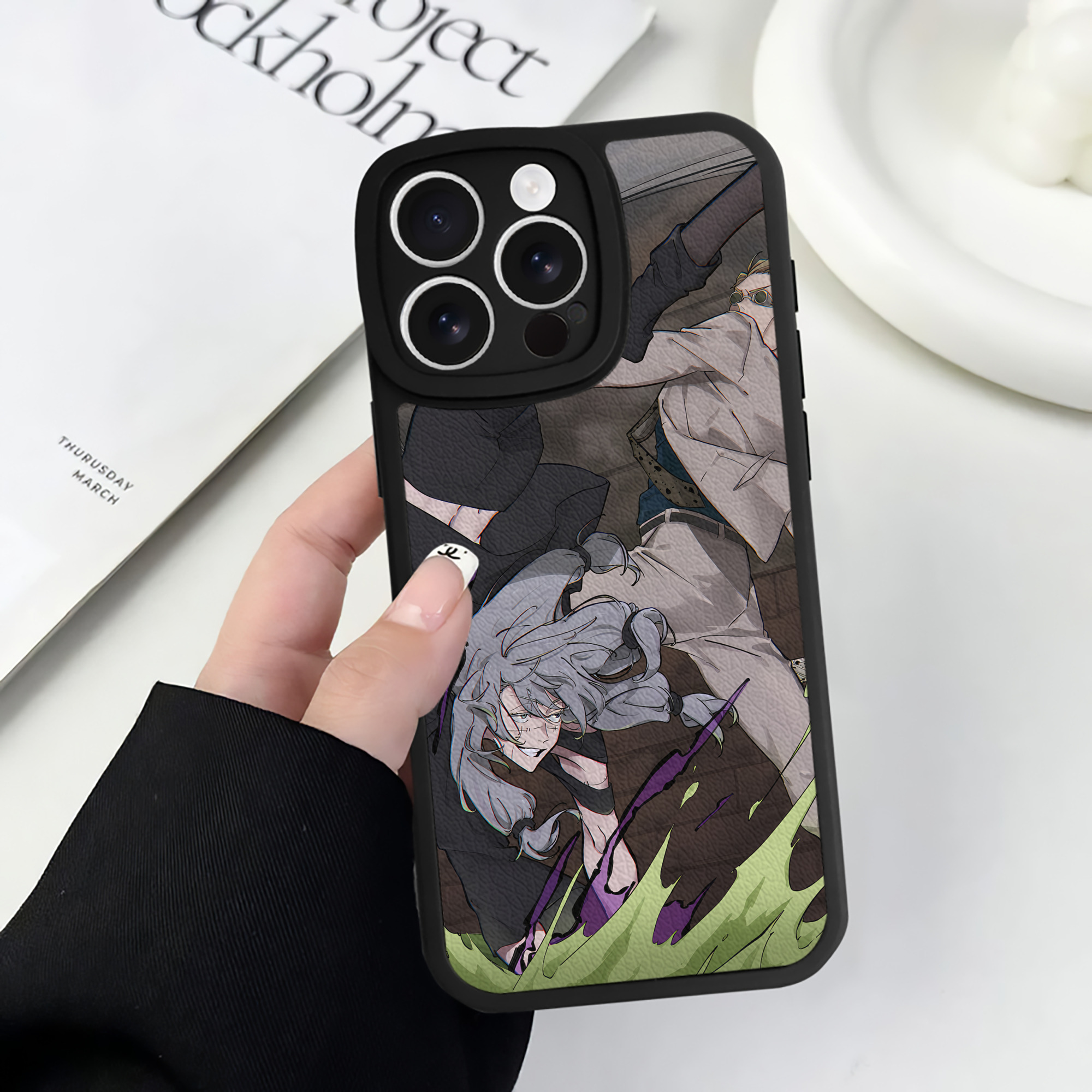 （画像用） 呪術廻戦 Jujutsu Kaisen 【iPhone 16シリーズ対応】シリコンスマホケース（レザー調） 材質：シリコン